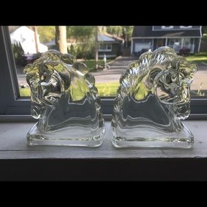 Vintage Glass Bookends
